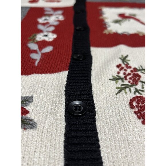 Alfred‎ Dunner Cardinals Embroidered Christmas Sweater Size Petite Birds Holiday - Picture 11 of 11